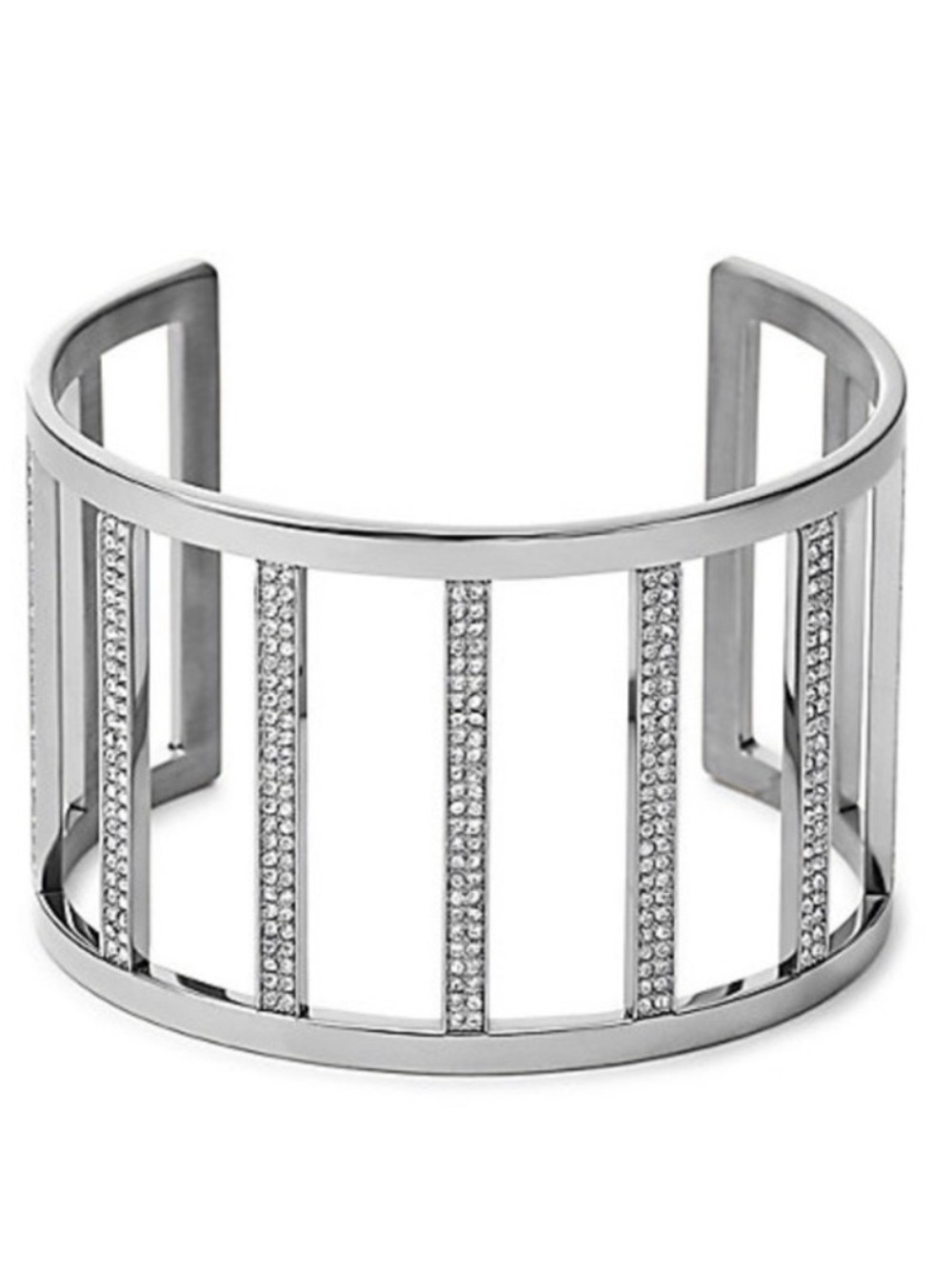 Michael Kors Silver Open Cuff Pave Bracelet